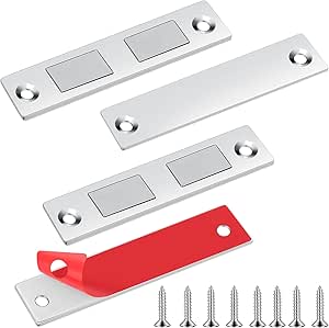 8 Pezzi Chiusura Magnetica Per Ante Armadio, Chiudiporta Magnetico, Calamita Per Porte, Magnete Armadio Adesivo Scatto Ultra Sottile Per Mobili - Foto 12