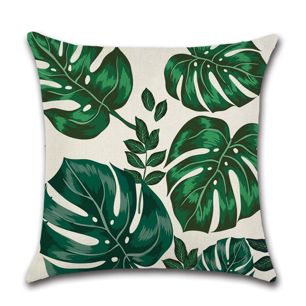 JOTOM Outdoor Decorative Cushion Covers 45x45 cm Waterproof Tropical Green Leaf Throw Pillow Covers Outdoor Cushions Patio Garden Pillowcase for Couch Bench Sofa Indoor Decor... - Image 5