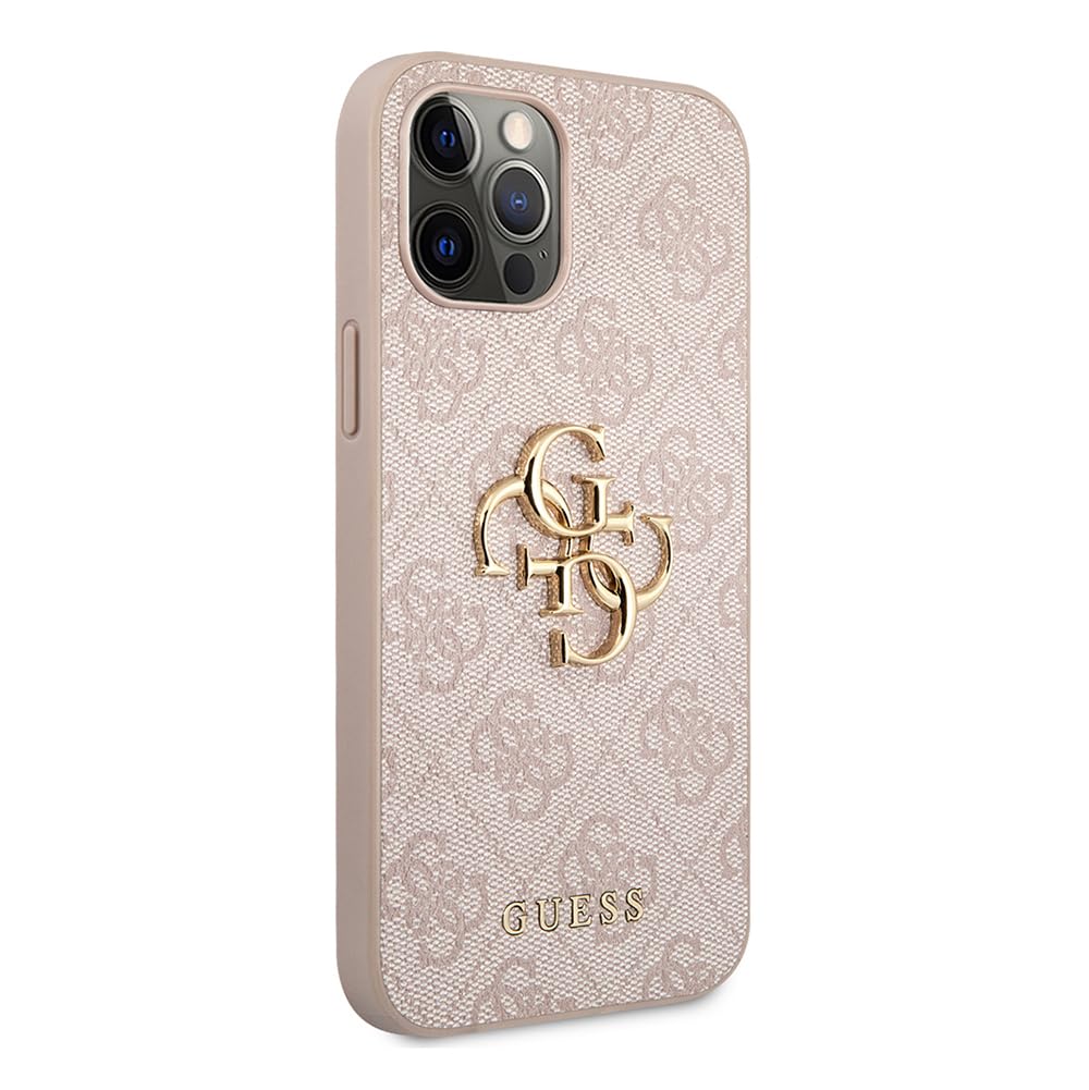 Guess Custodia PU 4G Metal Logo per iPhone 12 Pro Max Rosa