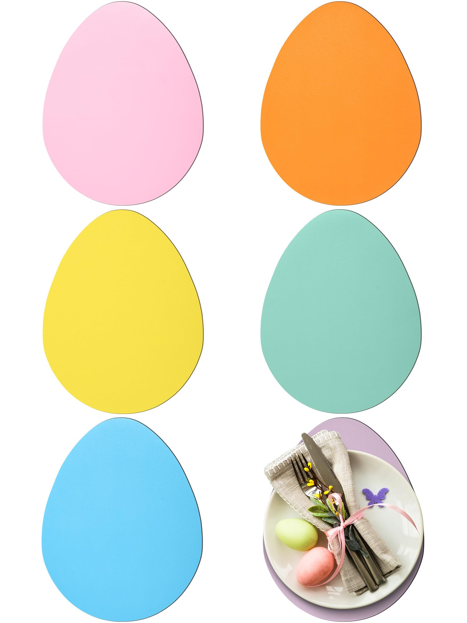 Sets de table œuf de Pâques en cuir anti-tache lavable pour enfant