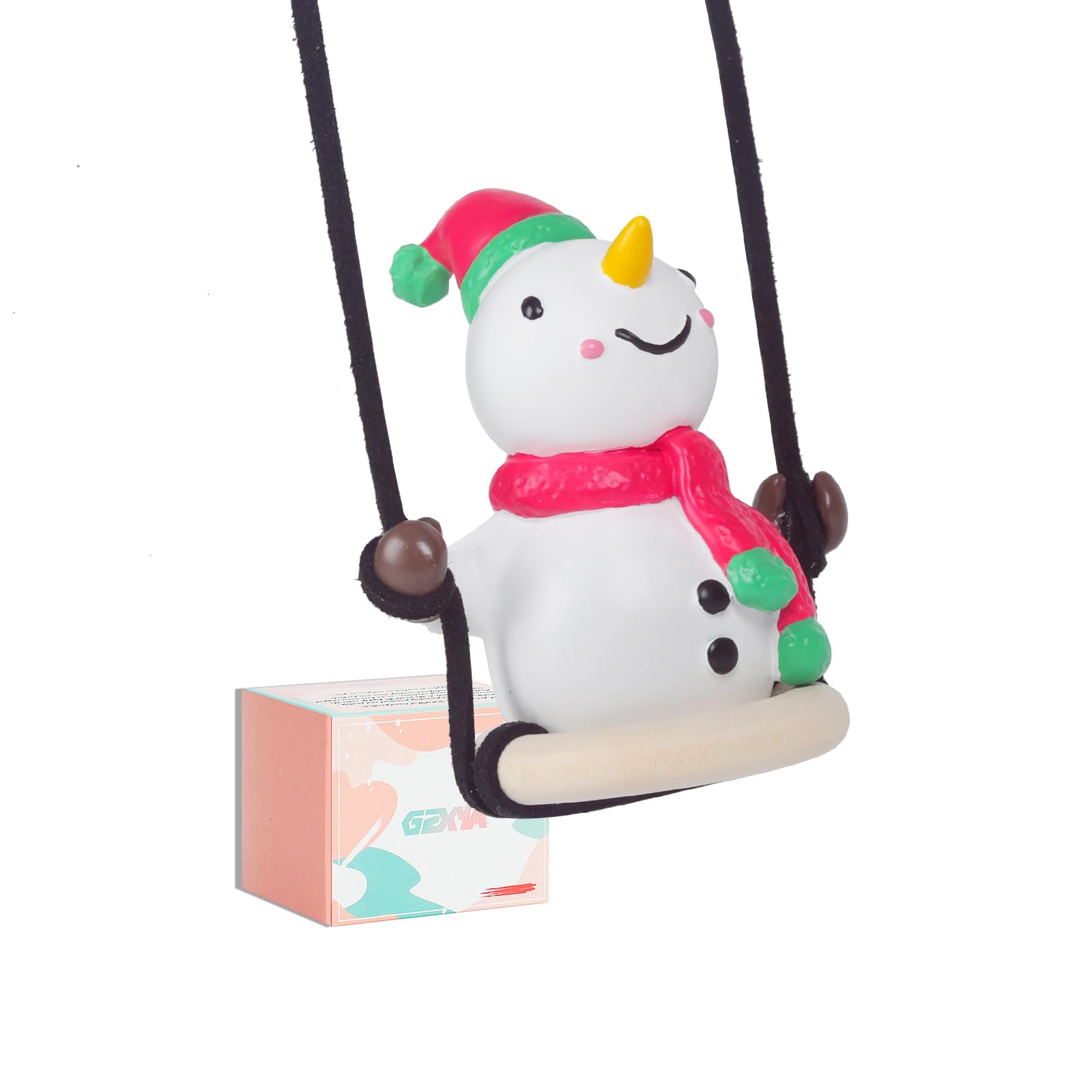 Cute Car Mirror Hanging Accessories, Plaster Funny Swinging Snowman for Cool Rear View Mirror Accessories Car Ornament for Teens & Men Women Gifts (Click to Select Snowman)