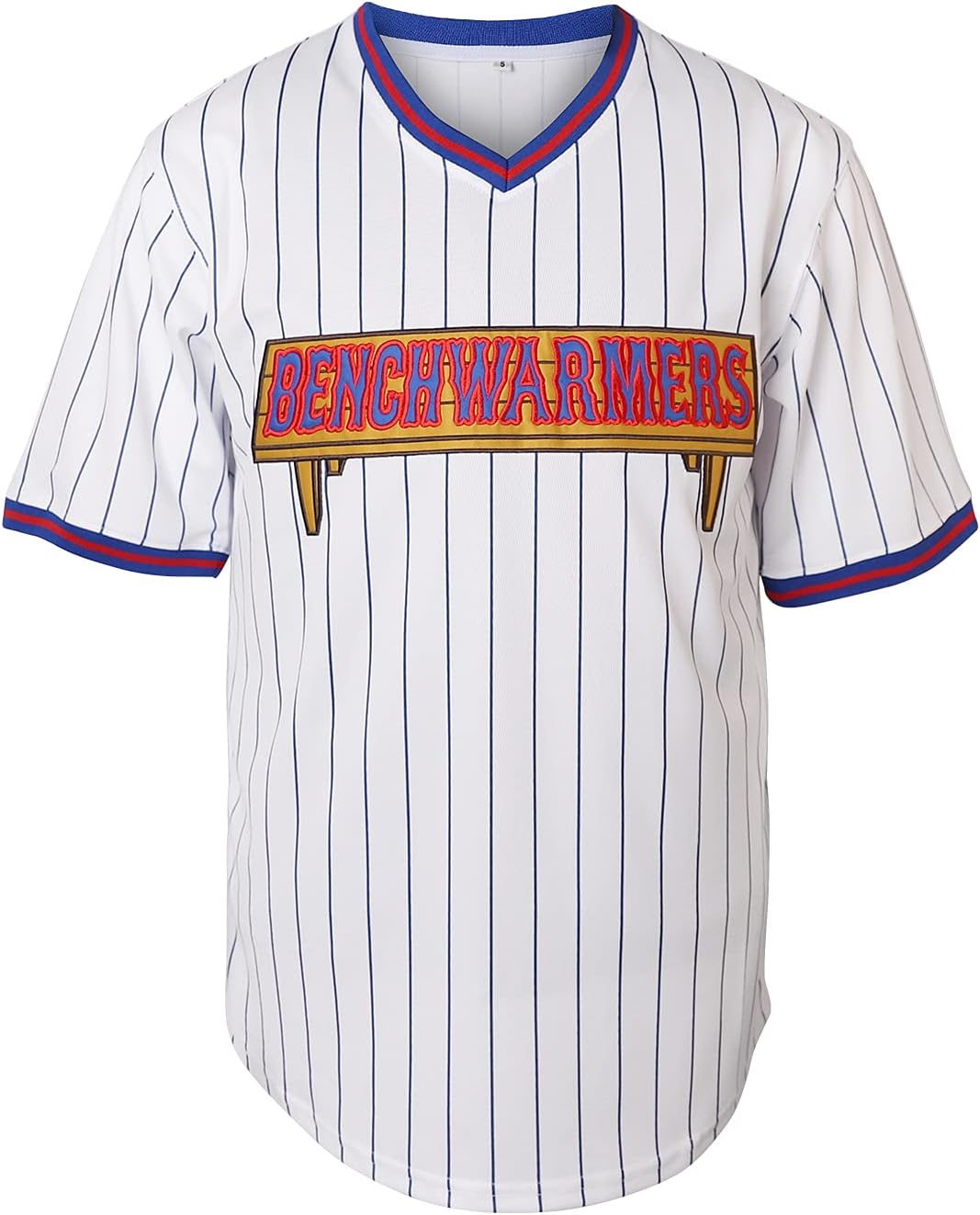 Benchwarmers Jersey 32 Howie Goodman 68 Clark Reedy 82 Richie Goodman 44 Gus Matthews Stitched Men's Pinstriped Baseball Jersey (32 White,Small) - Image 2