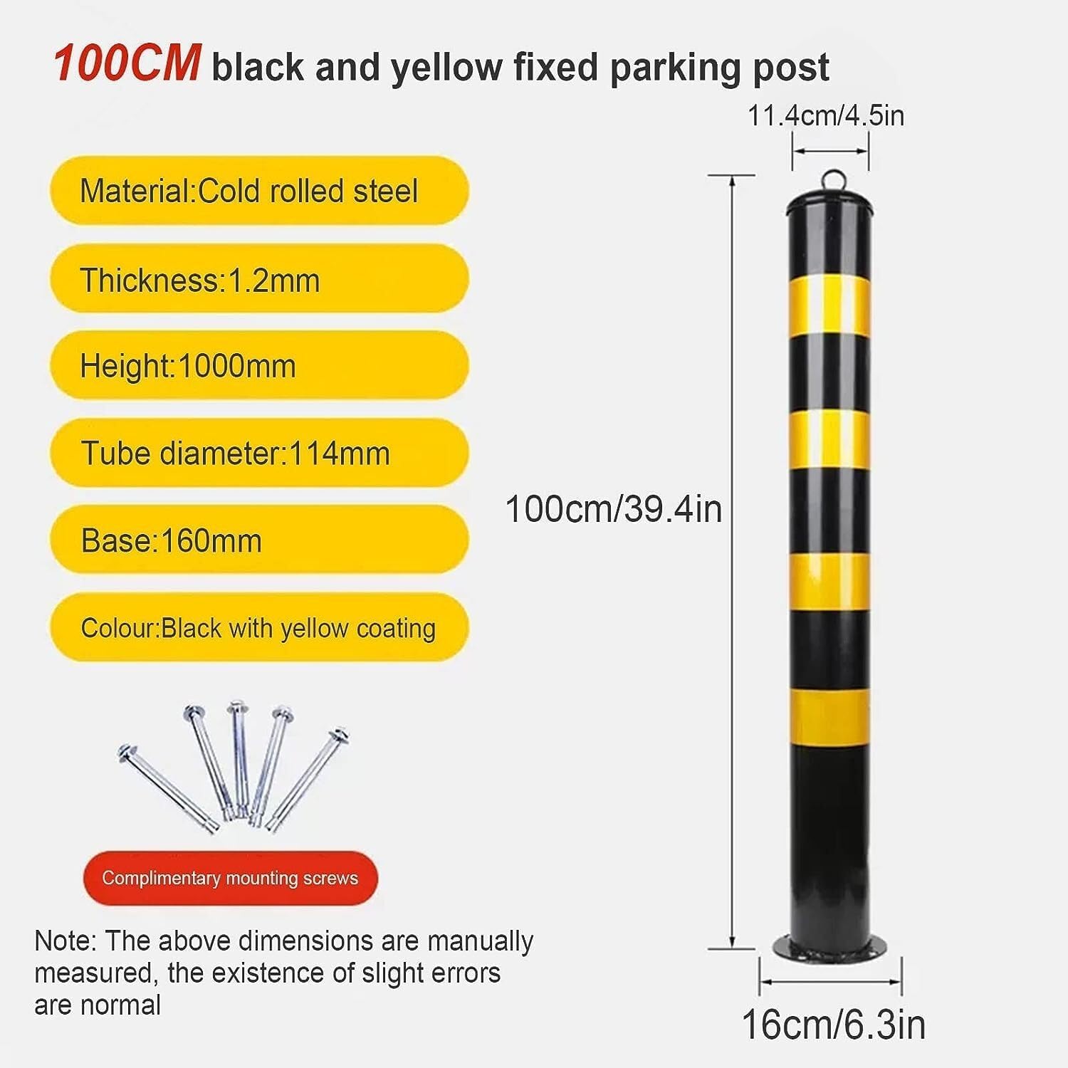 Cono De Tráfico, Barrera De Seguridad, Poste Delimitador, Postes De Seguridad, Postes De Seguridad Metálicos, Bolardos, Barreras De Estacionamiento con Cinta Reflect,100cm