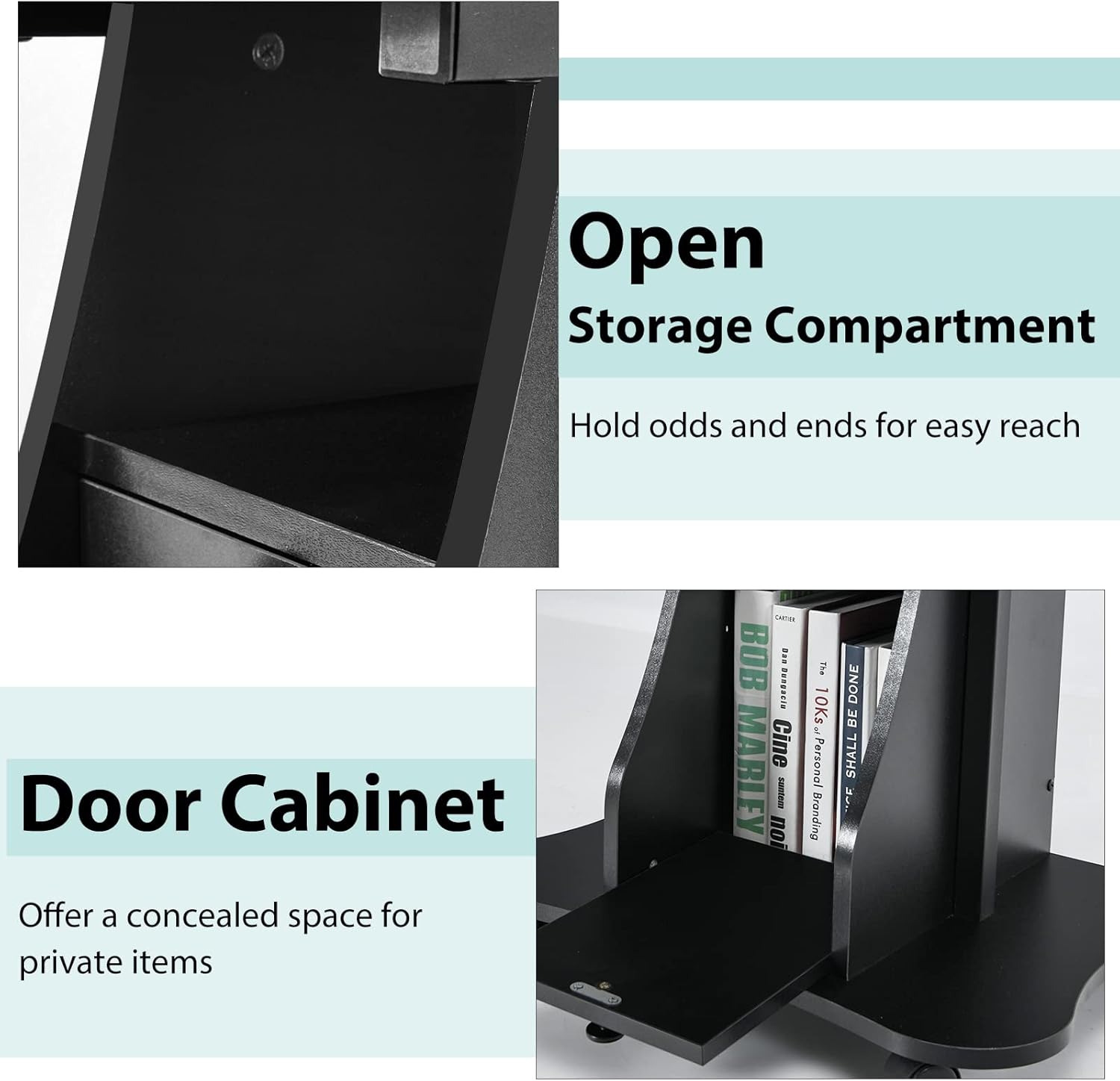 Tangkula Mobile Laptop Podium, Height Adjustable Sit to Stand Desk with Tilting Desktop & Storage Cabinet, Ergonomic Rolling Lectern Cart Laptop Desk, Office Podium Stand on Wheels