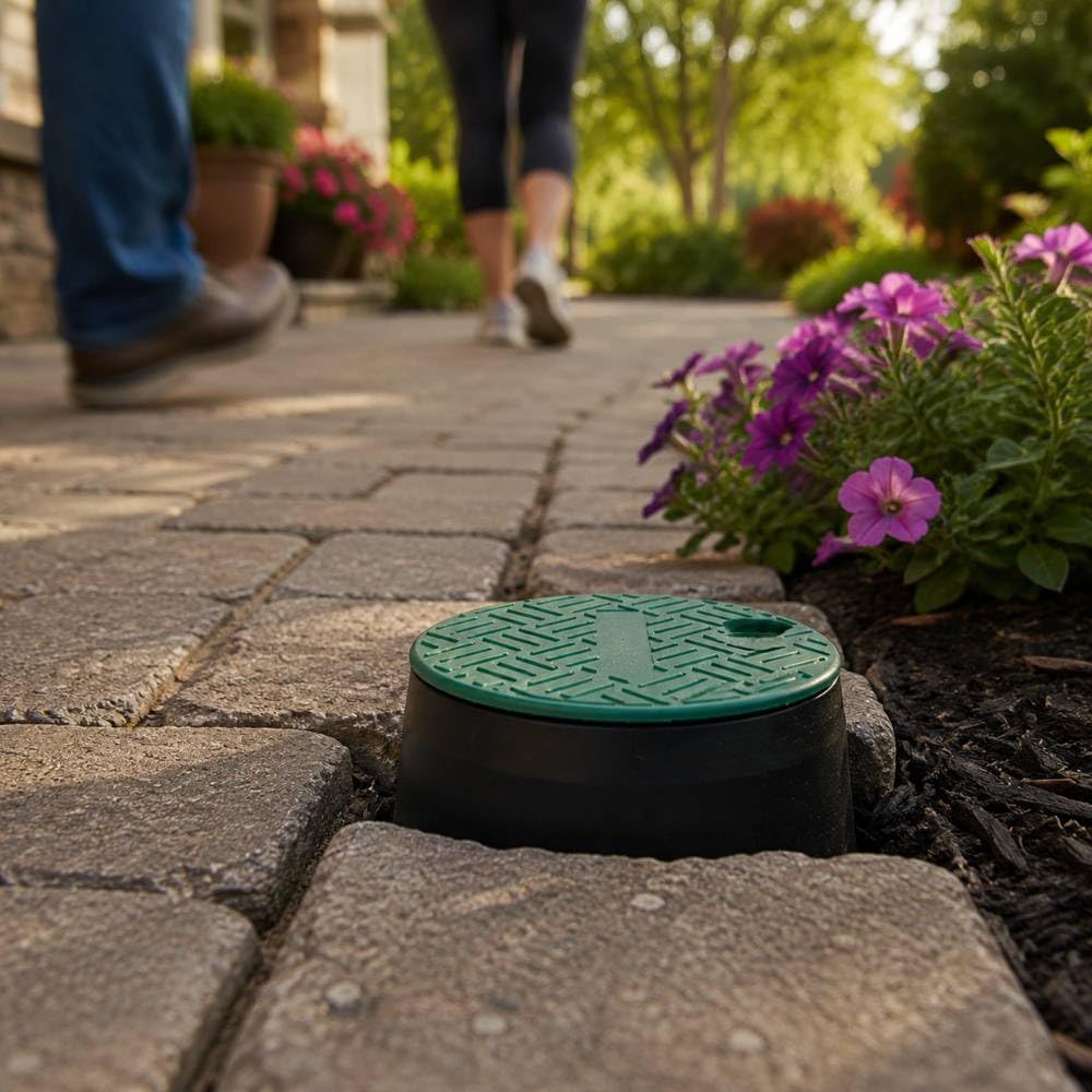 Pozzetto irrigazione rotondo 6 pezzi, protezione tecnica giardino 15cm