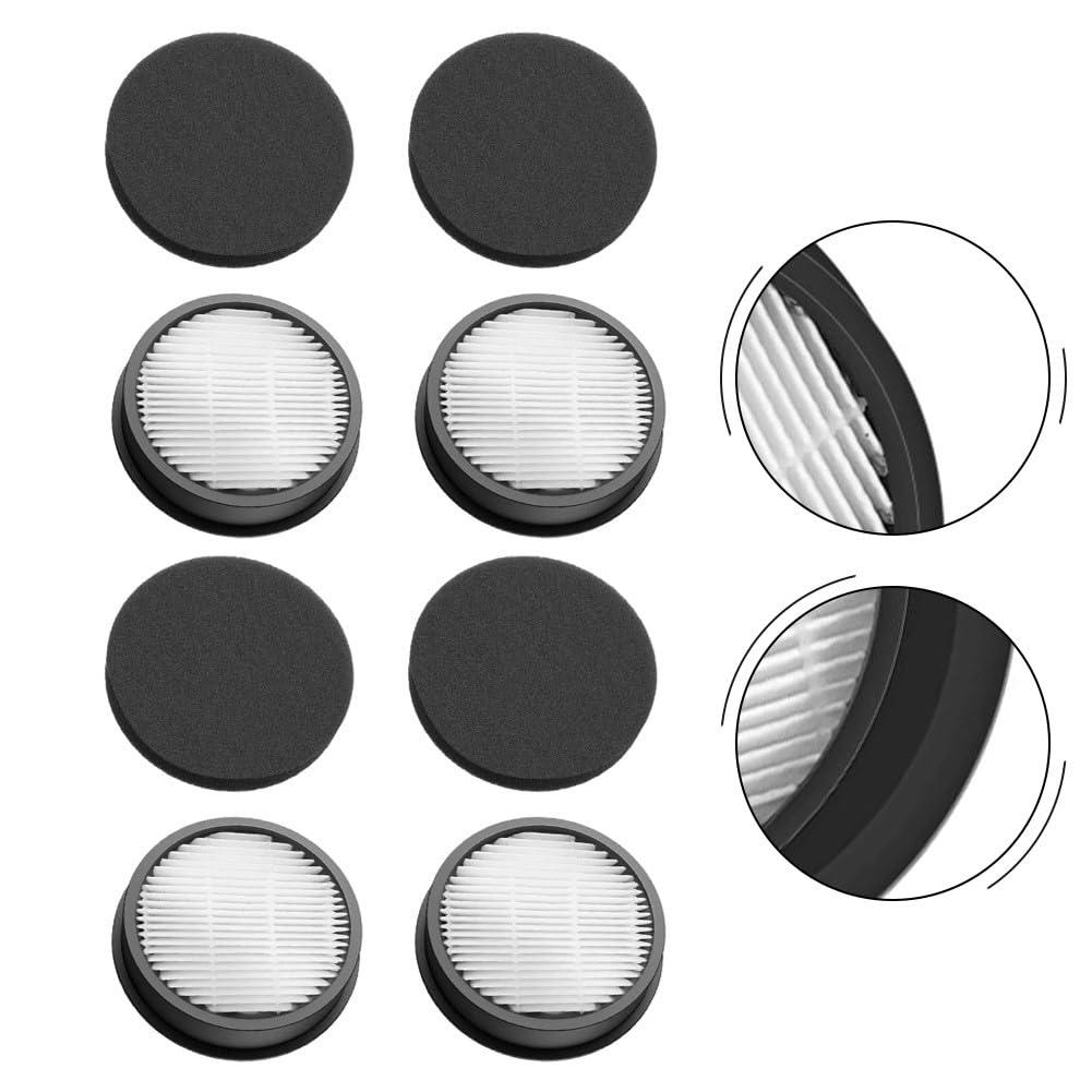 Zestaw wymiennych filtrów do odkurzaczy bezprzewodowych, 4 filtry, 4 pady