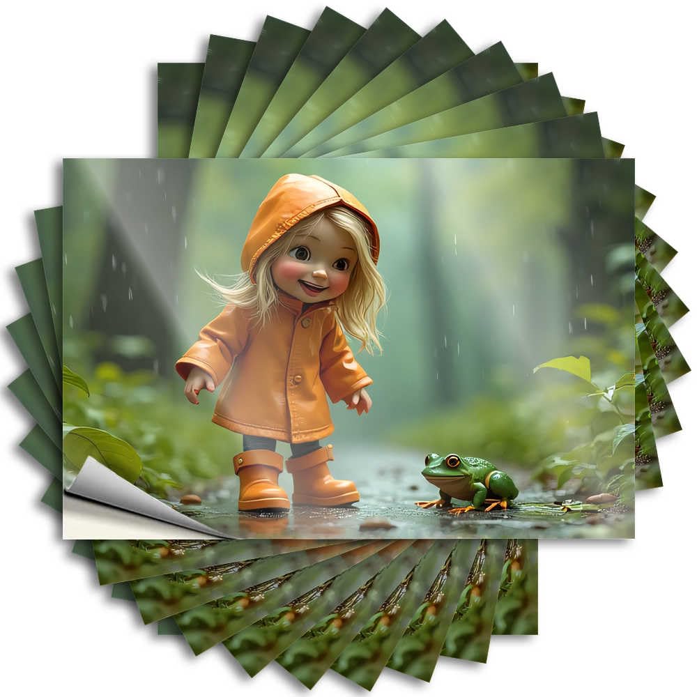 Quote Home Gifts Vinyl Sticker | Rainy Day in The Forest with A Frog Accent for Drinking Use(12X18CM)