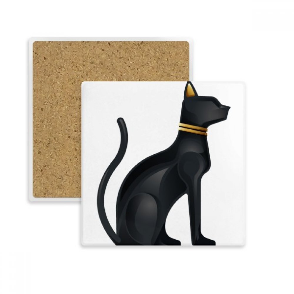 Dessous de verre chat égyptien en pierre, un cadeau original pour amateurs de thé
