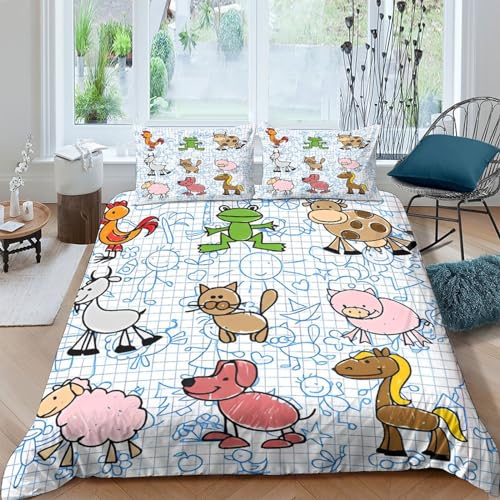 Funda nórdica de animales 3D Double 200x200 con fundas de almohada 2