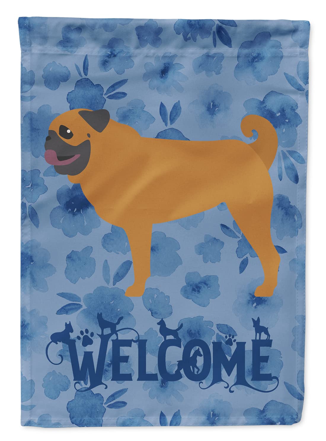 Drapeau Carlin Welcome cadeau idéal pour amoureux de chiens et décoration de maison