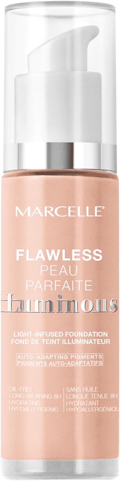 Marcelle Flawless Luminous Foundation, Ivory, Hypoallergenic and Fragrance-Free, 0.91 fl oz