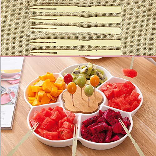 4 Inch Wood Fork Picks, 900 Pcs Mini Wood Cocktail Forks, Natural Bamboo Appetizer Forks For Parties, Catering, Fruit Food, Restaurantware #TOP4