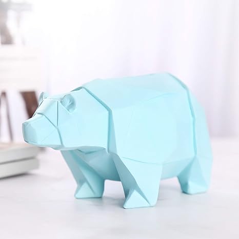 Amazon Co Jp ホッキョクグマ貯金箱 樹脂工芸装飾品 クリエイティブ アニマル貯金箱 子供の貯金箱 シンプルな装飾アニマルオーナメント貯金箱 Color Blue Size 18 5 8 9 5 おもちゃ