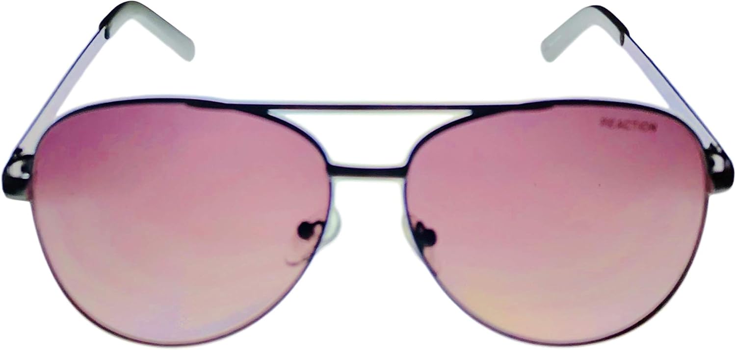 Kenneth Cole Reaction Mens Shiny Gunmetal Aviator Sunglass, Gradient Lens KC1356. 8F