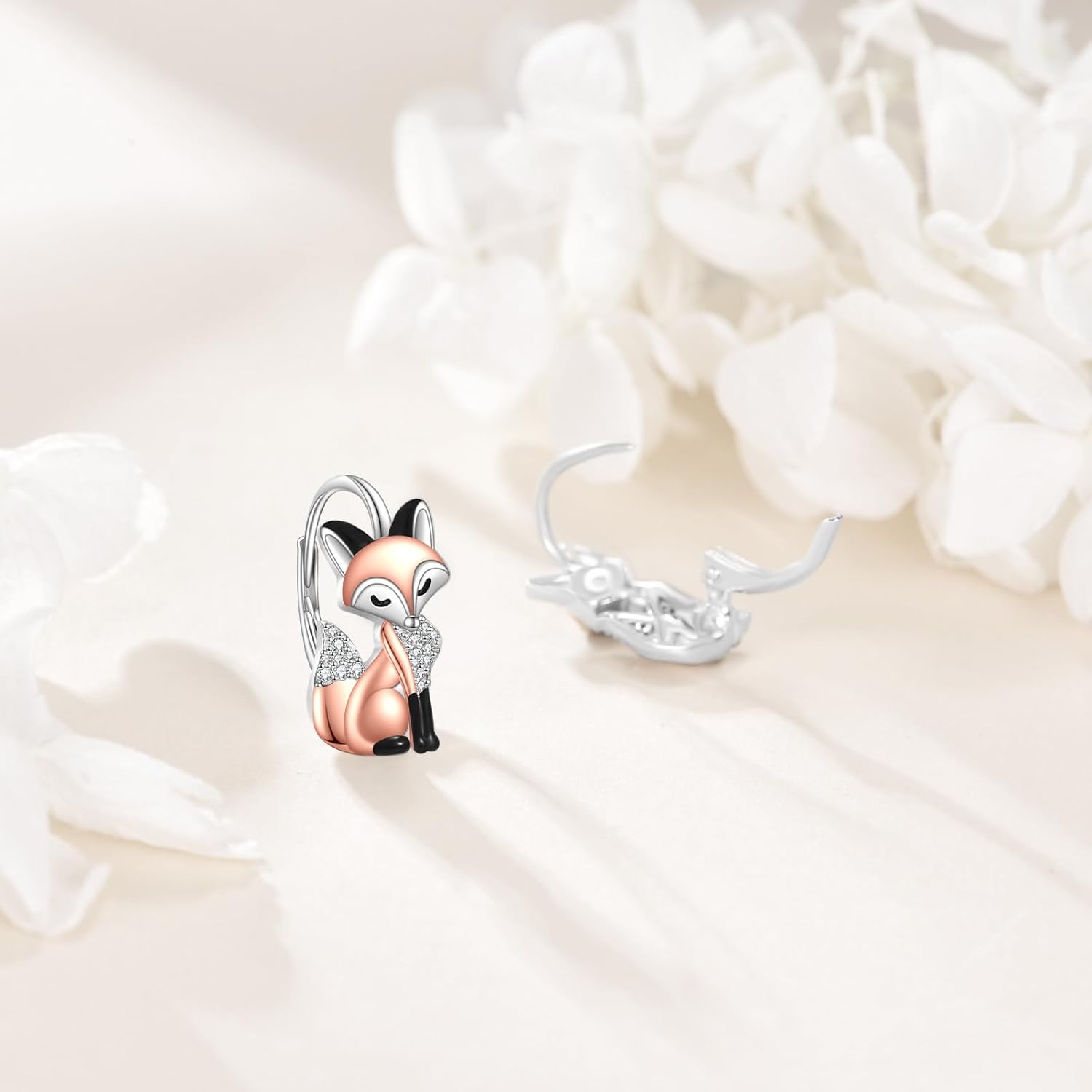 Animal Leverback Earrings 925 Sterling Silver Hoop Huggie Earrings Flower Jewelry Gifts For Women - Image 2