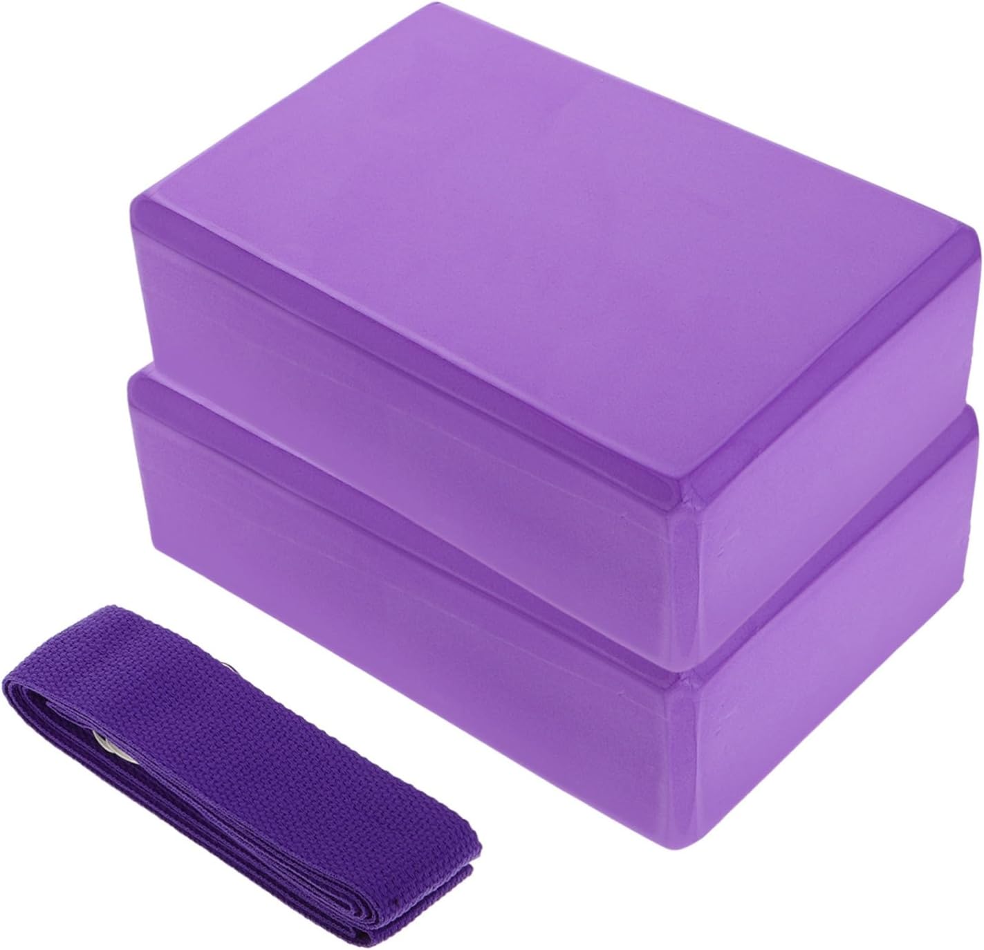 3pcs Yoga Block Strap Set Foam Blocks Cork Brick Stretching Band Yoga Equipment for Exercise Meditation