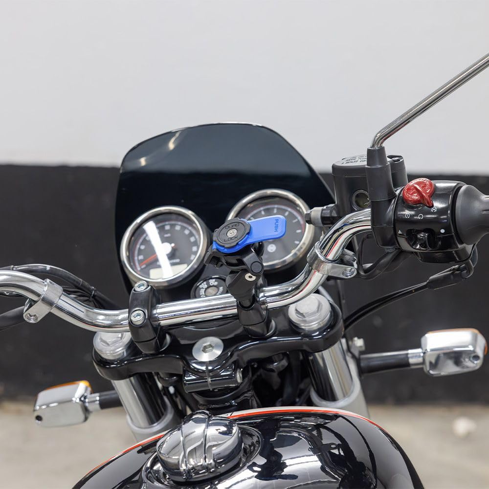 Quad Lock Śruba Mocująca Kierownicy Motocyklowa Uchwyt Telefonu Zestaw z Amortyzatorem Drgań i iPhone 16 Pro MAG Etui