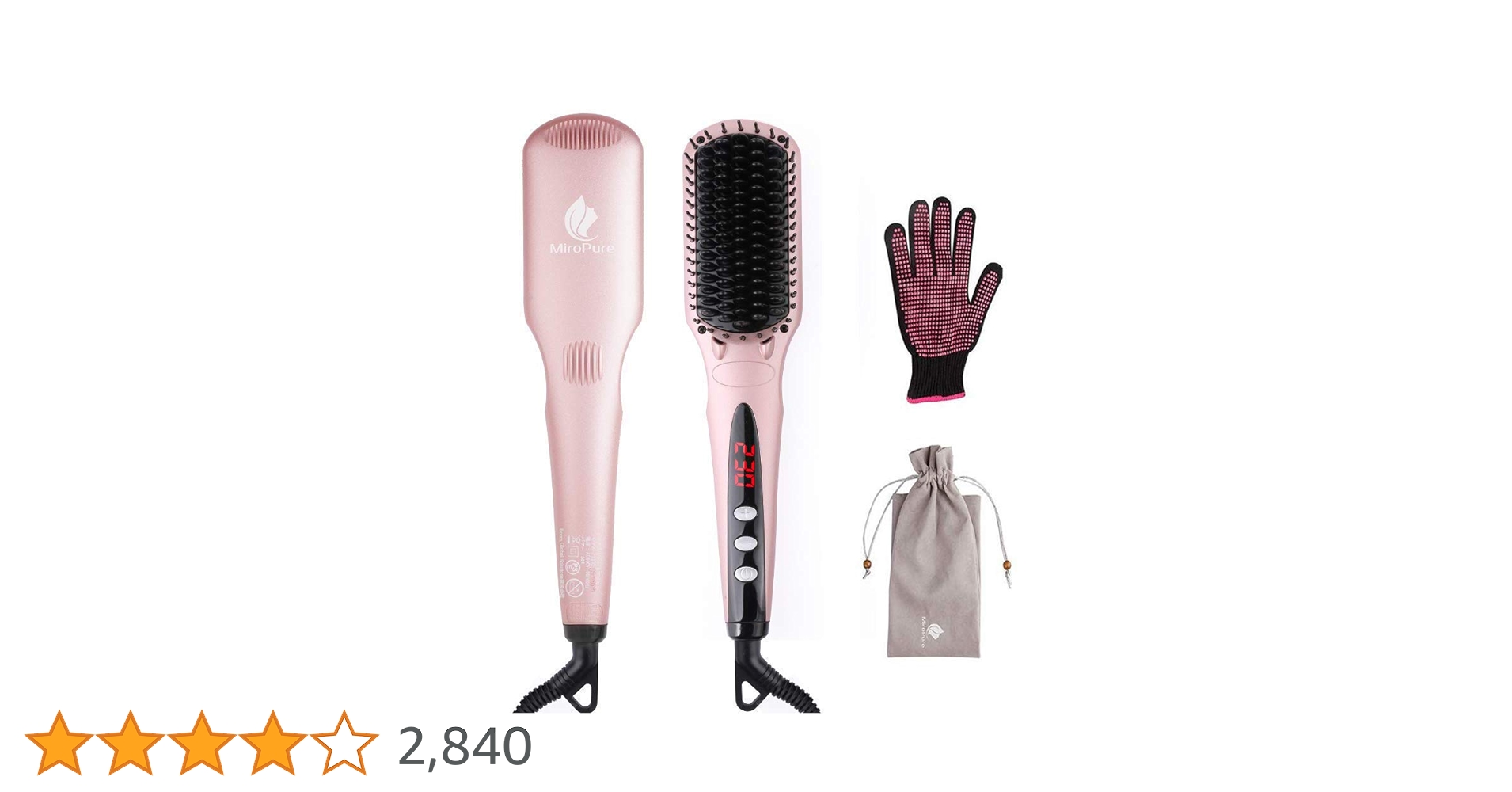 ダブルマイナスイオン ストレートブラシ 温度ロック機能付き Amazon.co.jp: MiroPure ストレートブラシ ヘアアイロン ヒート