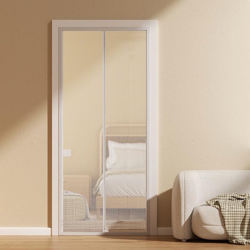 ペット ゲート 猫 ペットゲート 玄関網戸 ペットフェンス 犬 ゲート 猫 ゲート 網戸カーテン 猫網 網戸 網戸キット ドア用 犬 猫 通気 軽量 メッシュ 貼るタイプ 穴不要 面ファスナー 脱走防止 侵入/飛び出し防止 うさぎ 赤ちゃん (I型, 90x200cm)