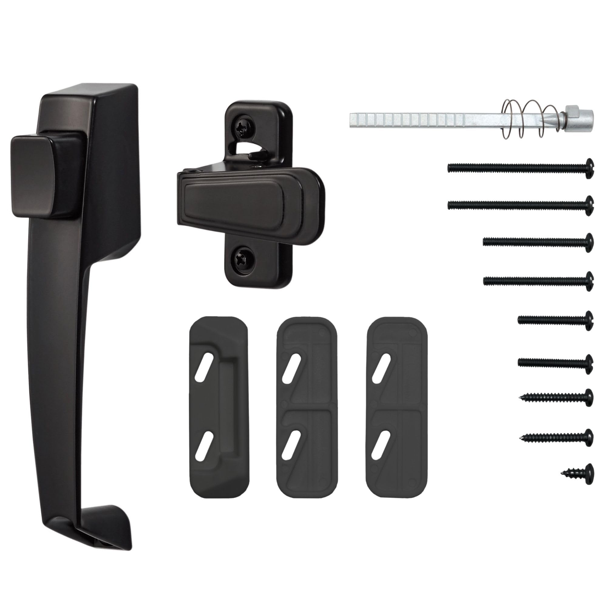 Black Door Handle Set - Secure Storm & Screen Doors -5 Black Door Handle Set - Secure Storm & Screen Doors -5
