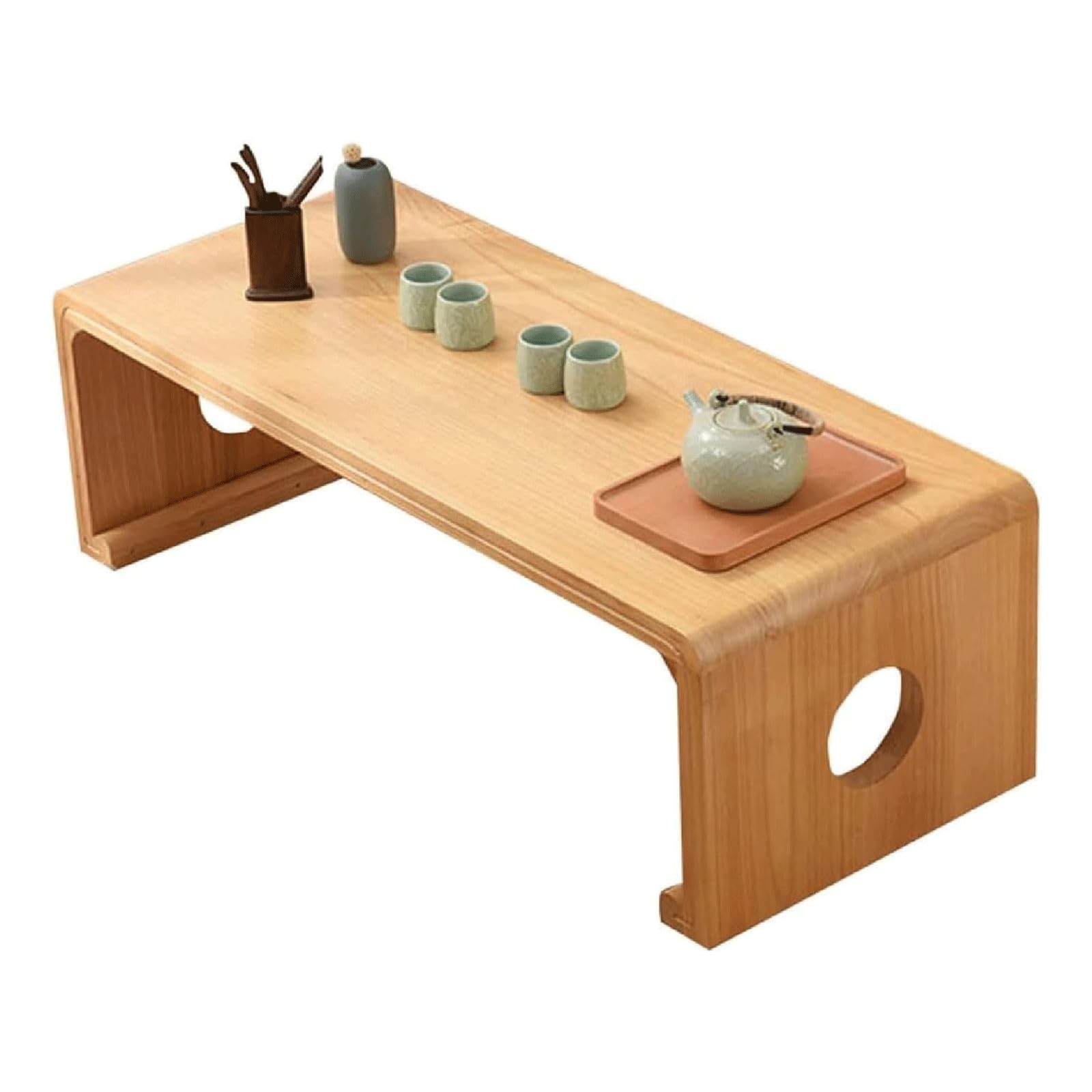 Tables d'appoint rétro pour salon de thé et méditation zen sur tatami