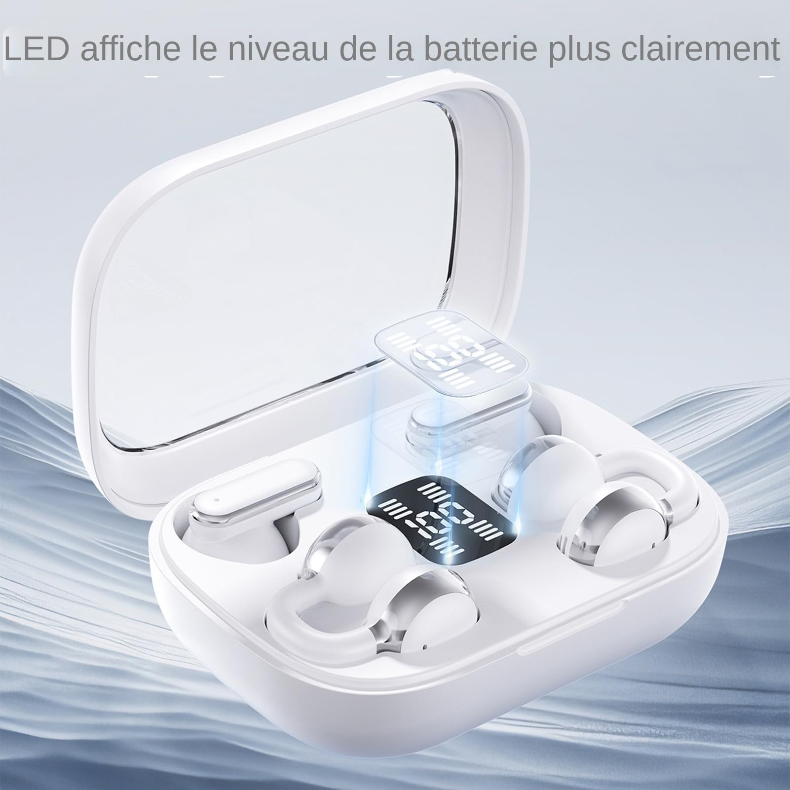Générique Écouteurs sans Fil | Écouteurs Intra-Auriculaires Réducteur de Bruit - Réduction Active du Bruit avec Affichage LED et Autonomie Prolongée pour Sport Course Entraînement et Appels
