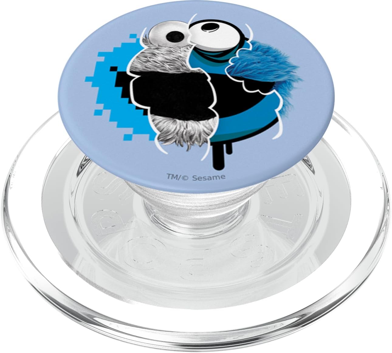 Sesame Street Split Cookie Monster PopSockets PopGrip for MagSafe
