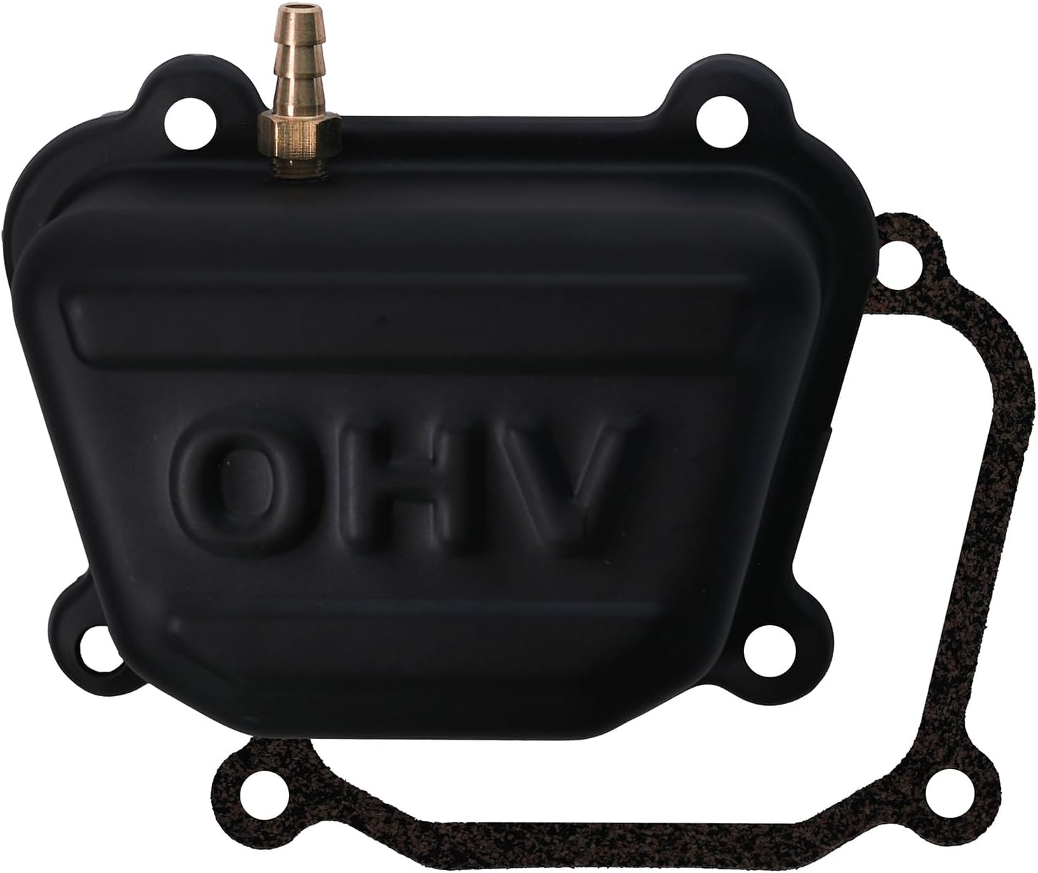 JMCHstore Valve Cover Assembly with Pulse Fitting for Tillotson 212 Hemi, Predator Ghost 212cc, Ducar 212 Engine Mini bike Go kart Valve cover (Black, W/pulse)