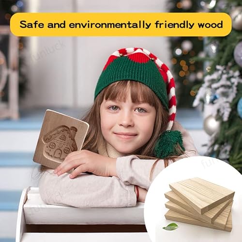Funluck Wooden Cookie Molds For Baking,Carved Wooden Biscuit Cutter,Embossing Cookie Presses Stamps Gingerbread Christmas Tree Snowmen Shape Diy Baking Tool For Thanksgiving (Candy House) #TOP2