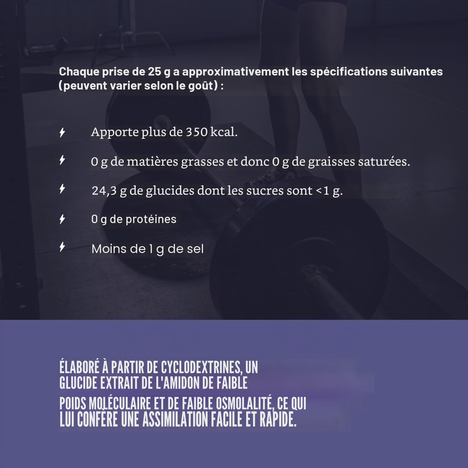 Masmusculo - Cyclo Dextrin en Poudre - 1000 g - Cyclodextrine pour Améliorer l’Endurance Physique - Dextrine Cyclique avec Cluster Dextrin® - Pot pour 2 Mois - Goût Sucette