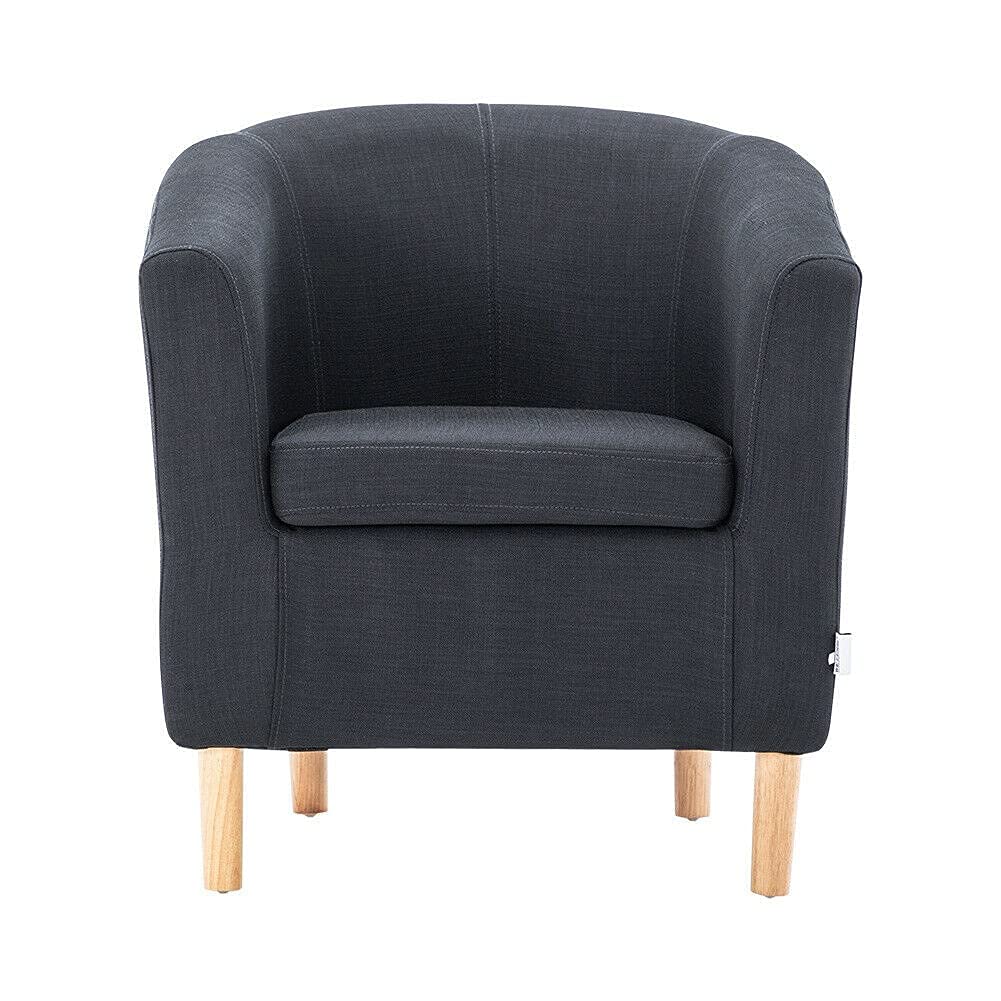 ZGMCGD Fabric Armchair Tub Chair Bucket Lounge Home Cafe Reception Sofa Seat (Color : Black)