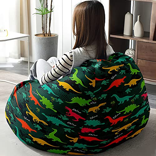 DOTBUY-SHOP Puff Pera sin Relleno Gigante, Impresión Dinosaurio Puff Gamer, Infantil Adultos Lazy Bean Bag Adultos Suave y Acogedor Funda Puf para Balcón y Salon (XL,Dinosaurio 7) - imagen 3
