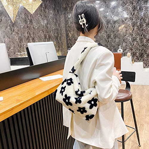 YFGBCX Plush Underarm Bag, Ladies Fluffy Shoulder Bag, Women Y2K Furry Purse Fluffy Tote for Autumn and Winter2