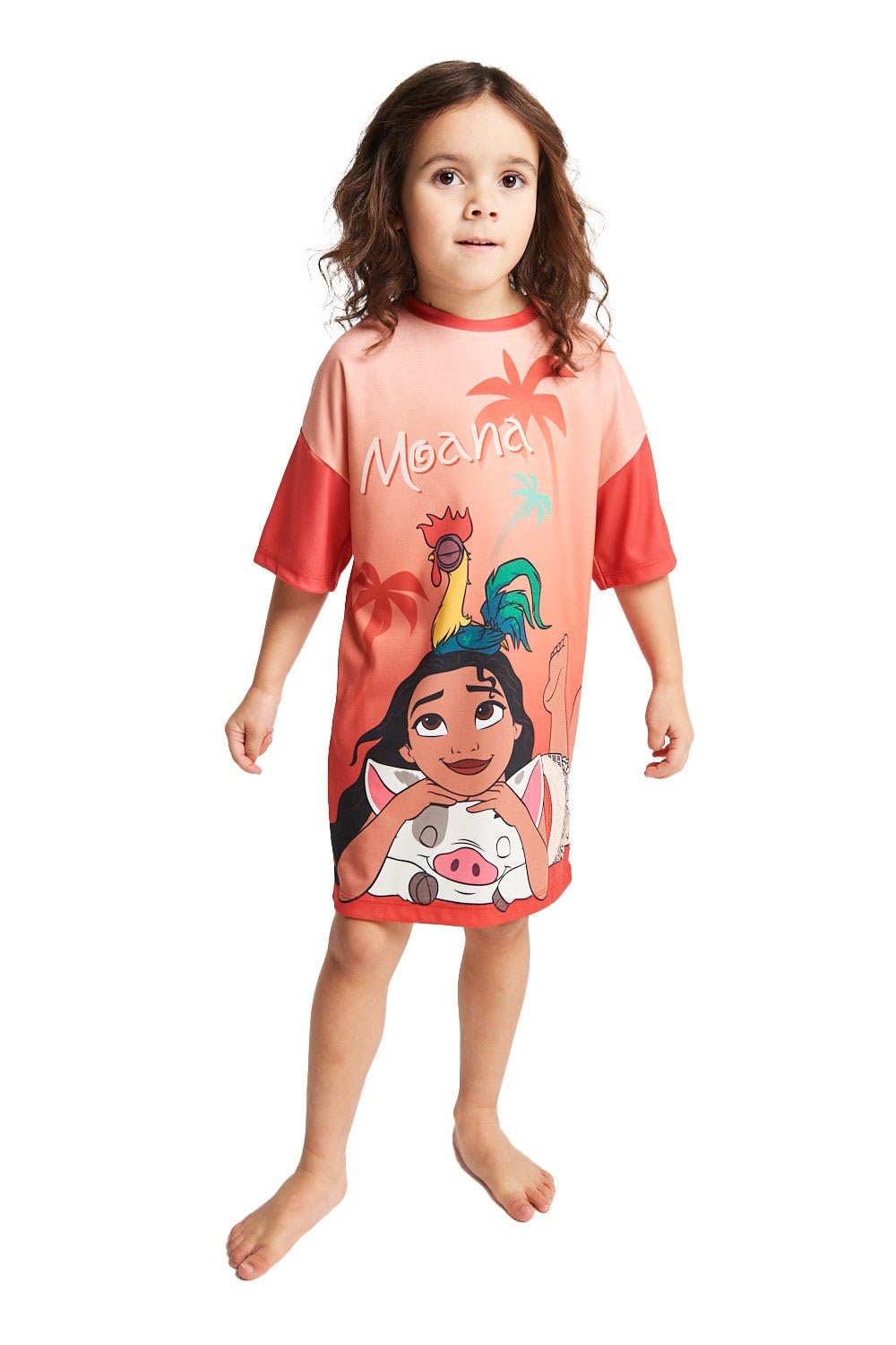 Brand Threads Unisex Pink Moana Nightie In | Size: 4-5 Years