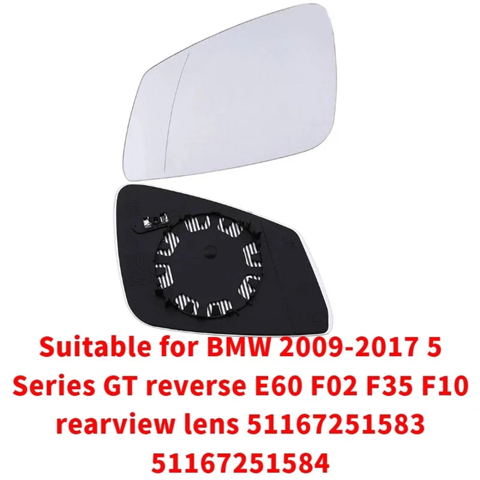 Vetro Dello Specchietto Retrovisore Adatto per BMW Serie 5 GT E60 F02 F35 F10 specchietto retrovisore 51167251583 anni 2009-2017 installare(Left)