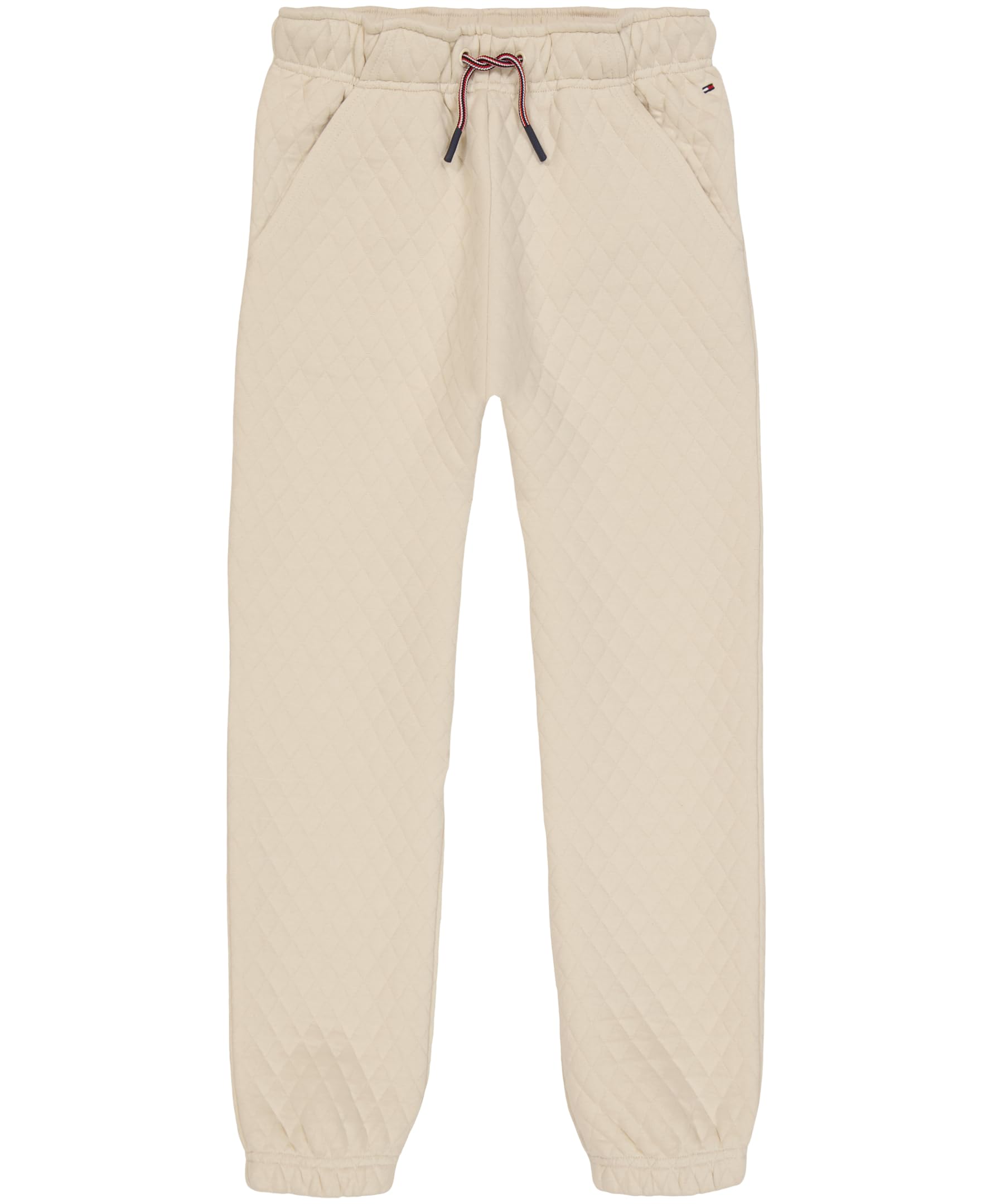 Tommy Hilfiger Pantaloni della Tuta da Bambina con Logo, Pantaloni da Jogging in Pile con Polsini a Costine e Tasche Laterali Funzionali