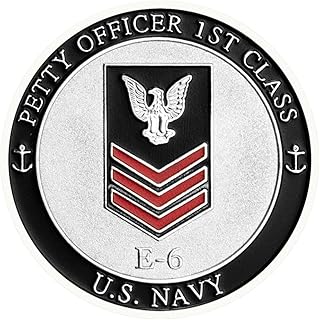 US Navy Rank Coin Perfect for Military Wall or Table Collections Naval E6 Petty Officer First Class Badge Silver Plated