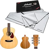 Vista 1 de SIGMA, Mini guitarra acústica, parte superior de abeto sólido, parte trasera y laterales Dao + paño de pulido de microfibra para instrumentos