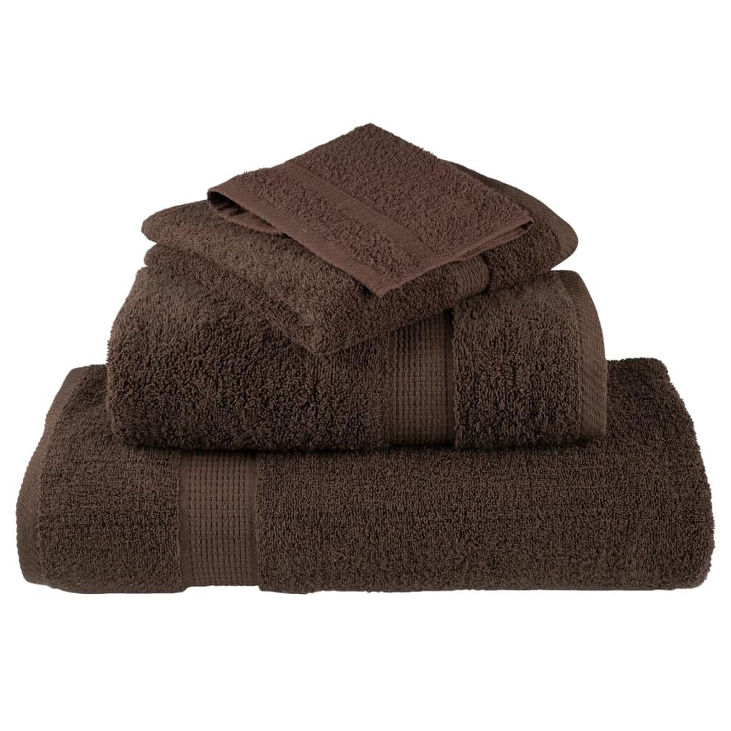 SOLUND Premium Saunatücher 4 STK. Braun 80x200 cm 600 g/m² aus 100% ringgesponnener Baumwolle, weich saugfähig Oeko-TEX Zertifiziert mit praktischer Aufhängebefestigung