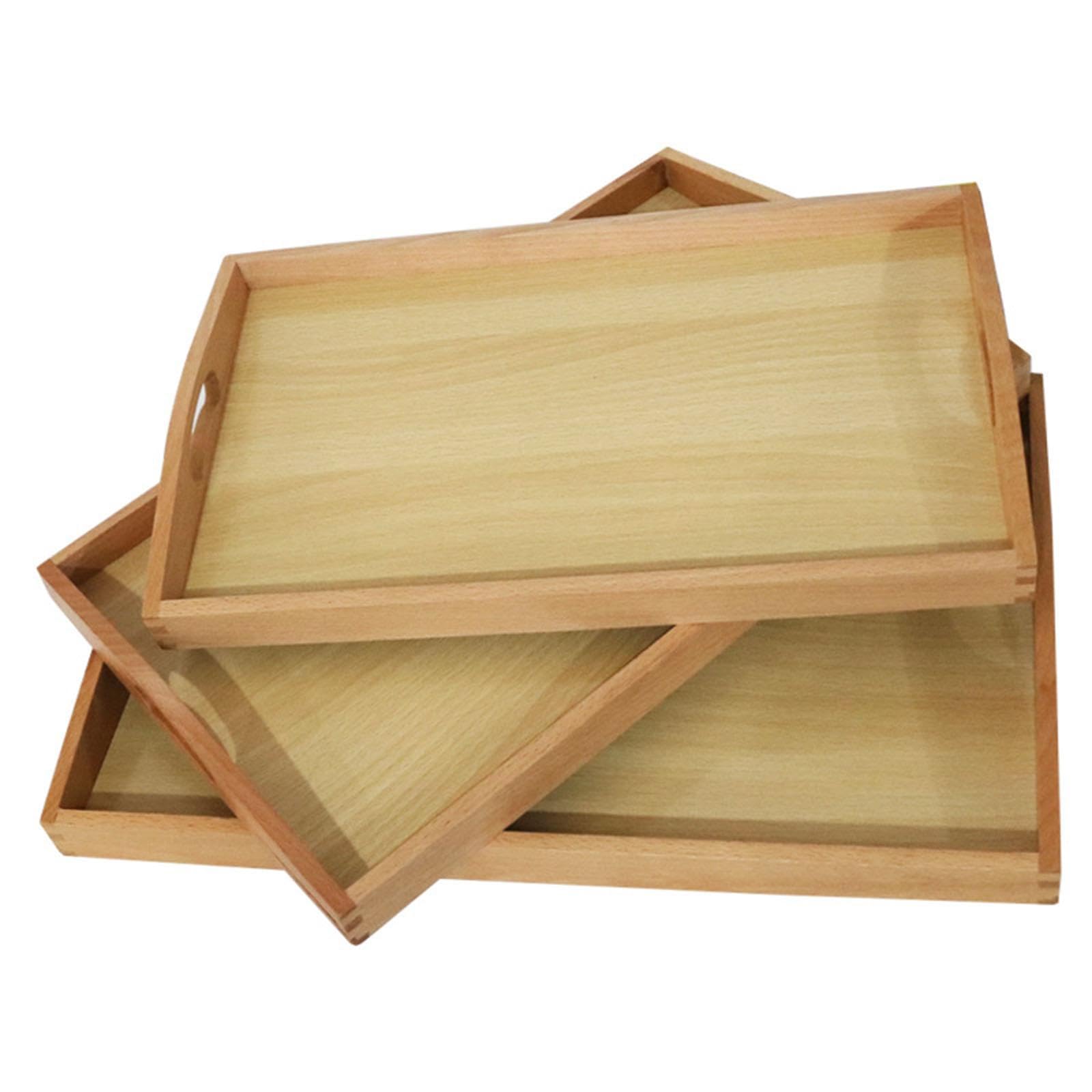 Gralara 3 Bandejas de Madera para Clasificar Y Usar Como Arenero, Ideales para Niños de 3 años en Adelante.