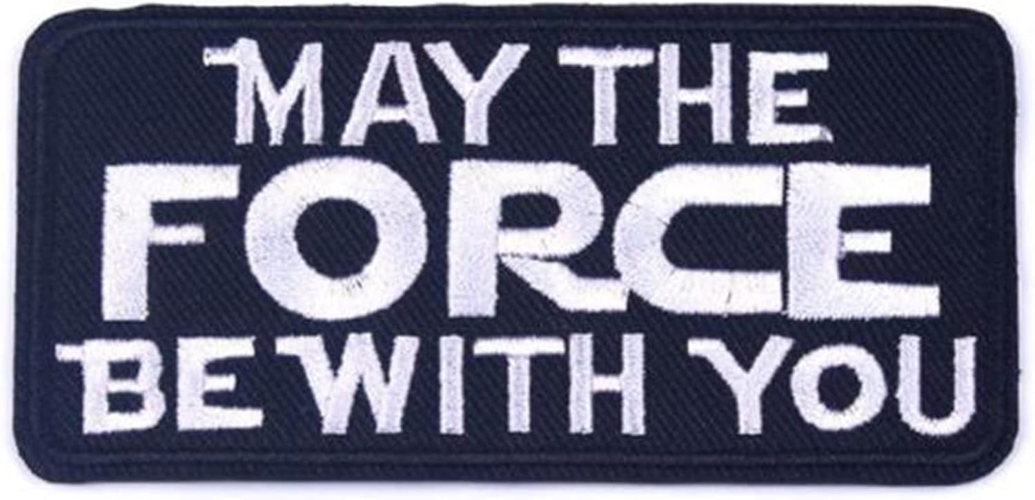 Daily Crafts Iron on Patches, Embroidered Applique Patches Stickers, Badges Fabric and Assorted Size DIY Decoration Patches Sew on Clothes, Jacket, Shoes, Bag, Cap - Kids & Adults (May The Force Be with You)