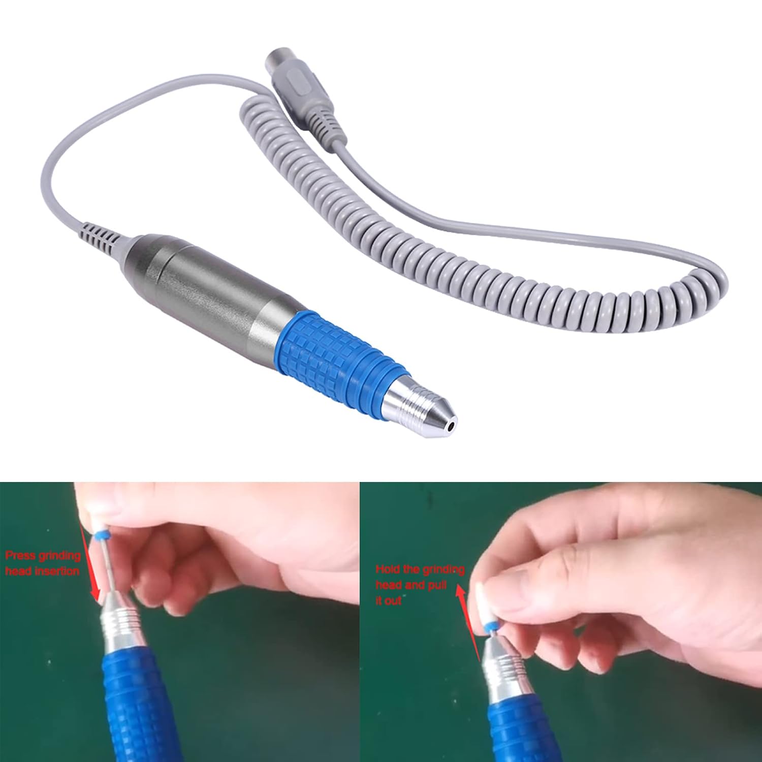 35000rpm Nail Drill Handle Handpiece, Nail Polish Handpiece for Electric Nail Manicure Machine Nail File Pen Polish Drill Tools