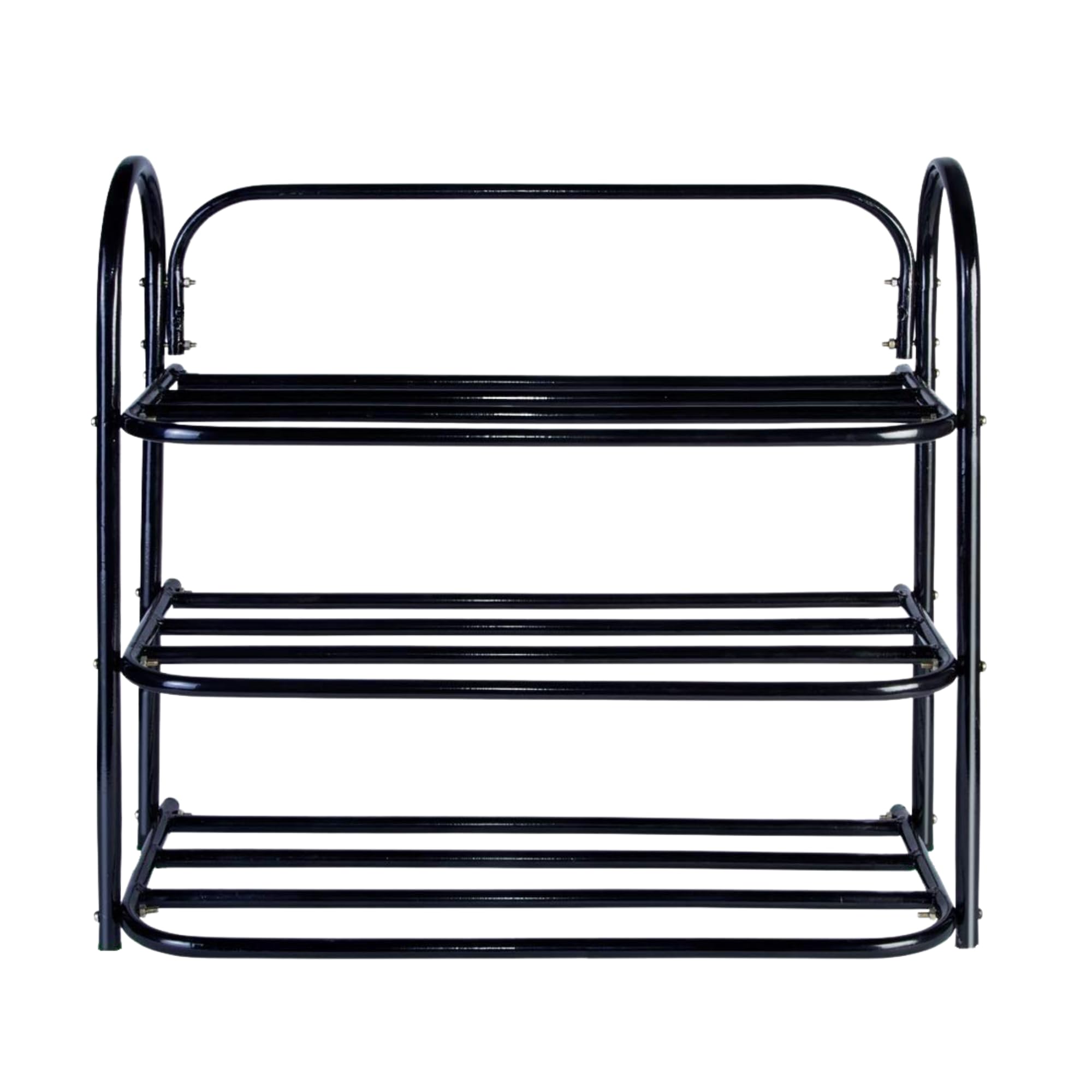 KSP HOME Heavy Metal Home Utility Foldable Shoe Rack 3 Shelves Durable and Multipurpose Shoe Rack/Shoe Stand/Shelf Book Stand/Shelve/Multipurpose Rack, Cm