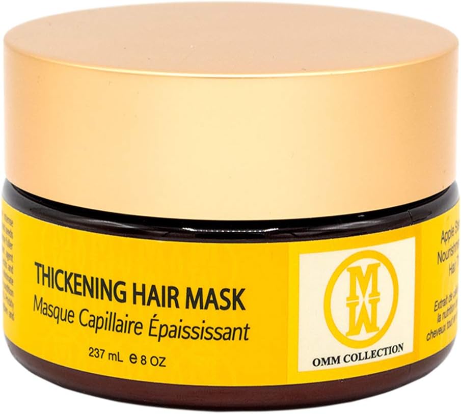 OMM Collection Natural Hair Thickening Mask - For Hair Loss Prevention & Thinning - Hydrating Hair Mask for Dry & Damaged Hair, Boost Hair Growth, Stimulates Hair Follicles, All Hair, Vegan