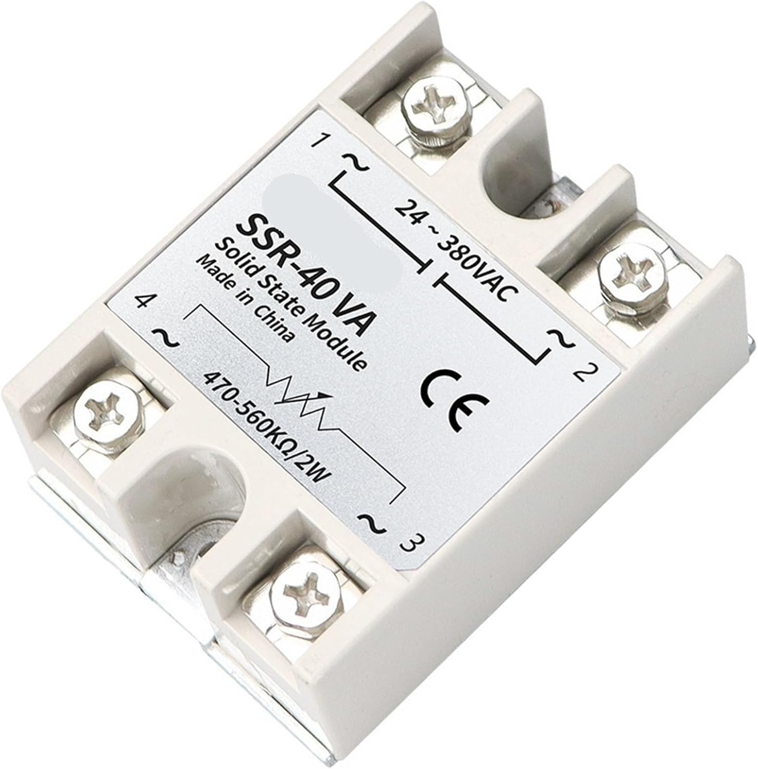 Solid State Relay Single Phase SSR-25DA SSR-40DA SSR-40AA SSR-40DD SSR 10/25/40/60/80/100A DD DA AA for PID Temperature Control(SSR-10DA)