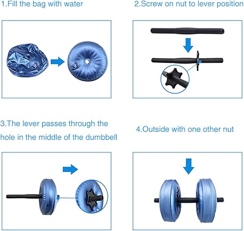 Miniatura 5 de Water Filled Dumbbells Set - Water Filled Weights - Portable Travel Weights - Weights Adjustable Dumbbells