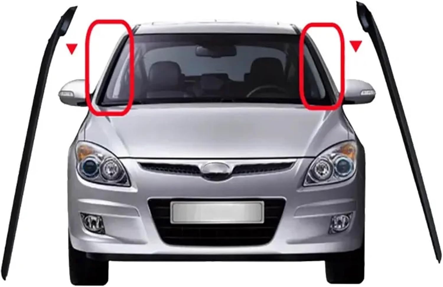 Car Left Or Right Front Windshield Windscreen Outer Pressure Rubber Sealing Strip(A Pair)