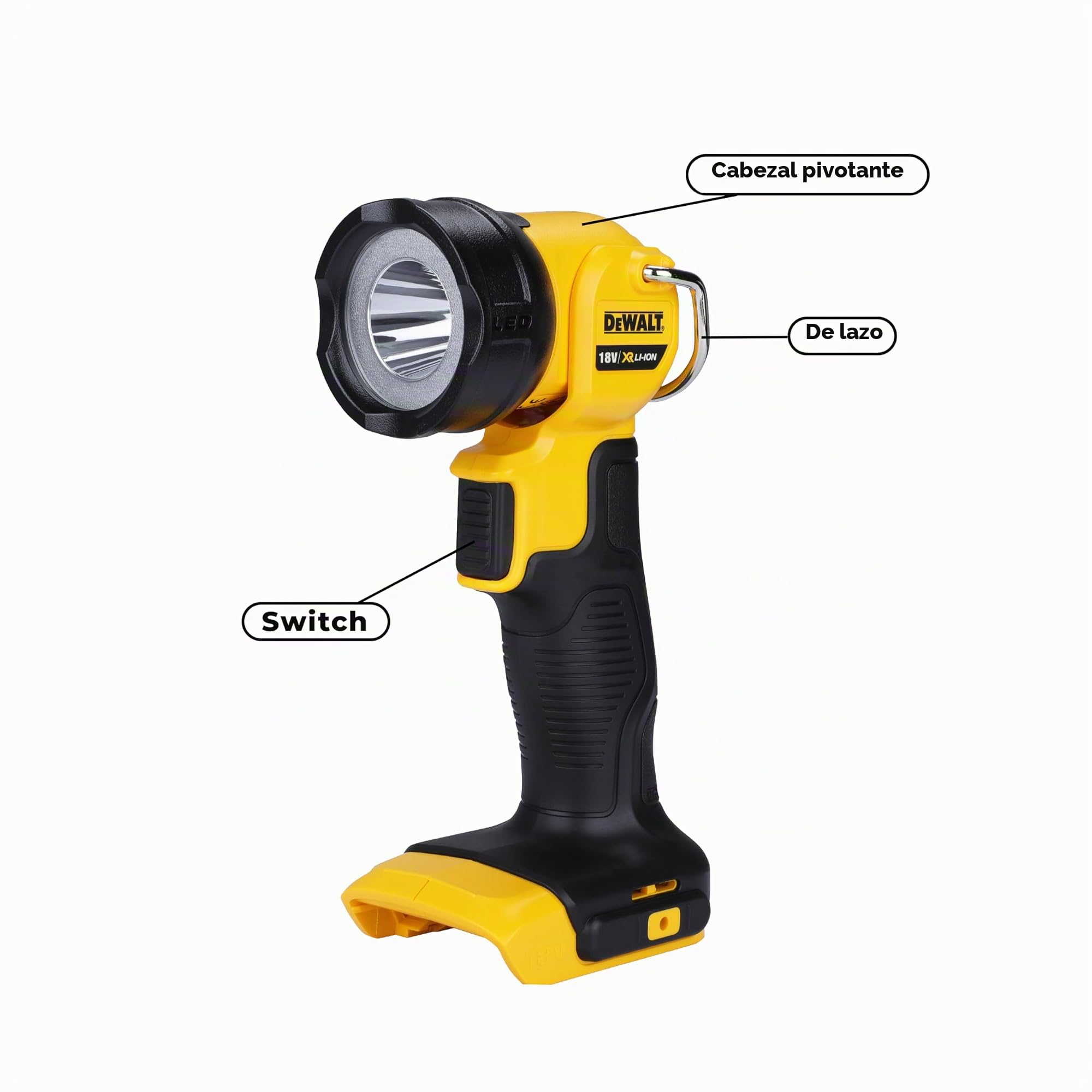 DEWALT DCL040-XJ - Linterna cabeza rotativa XR 18V sin cargador/batería