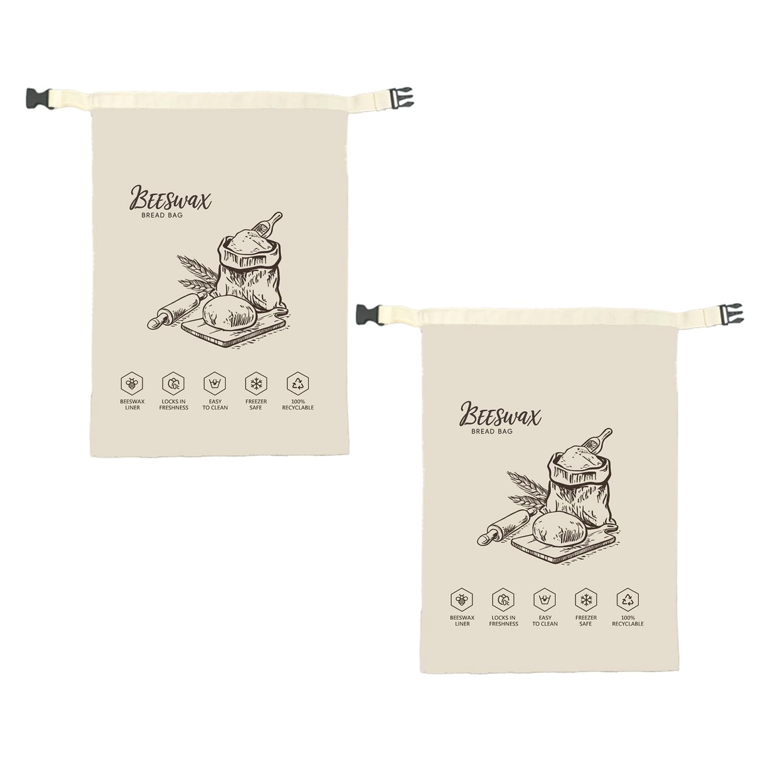 Whoasyst Multipurpose Beeswaxs Food Storage Bag for Bread Pastries Fabric Use Home or Travel Kitchen Storage Bag