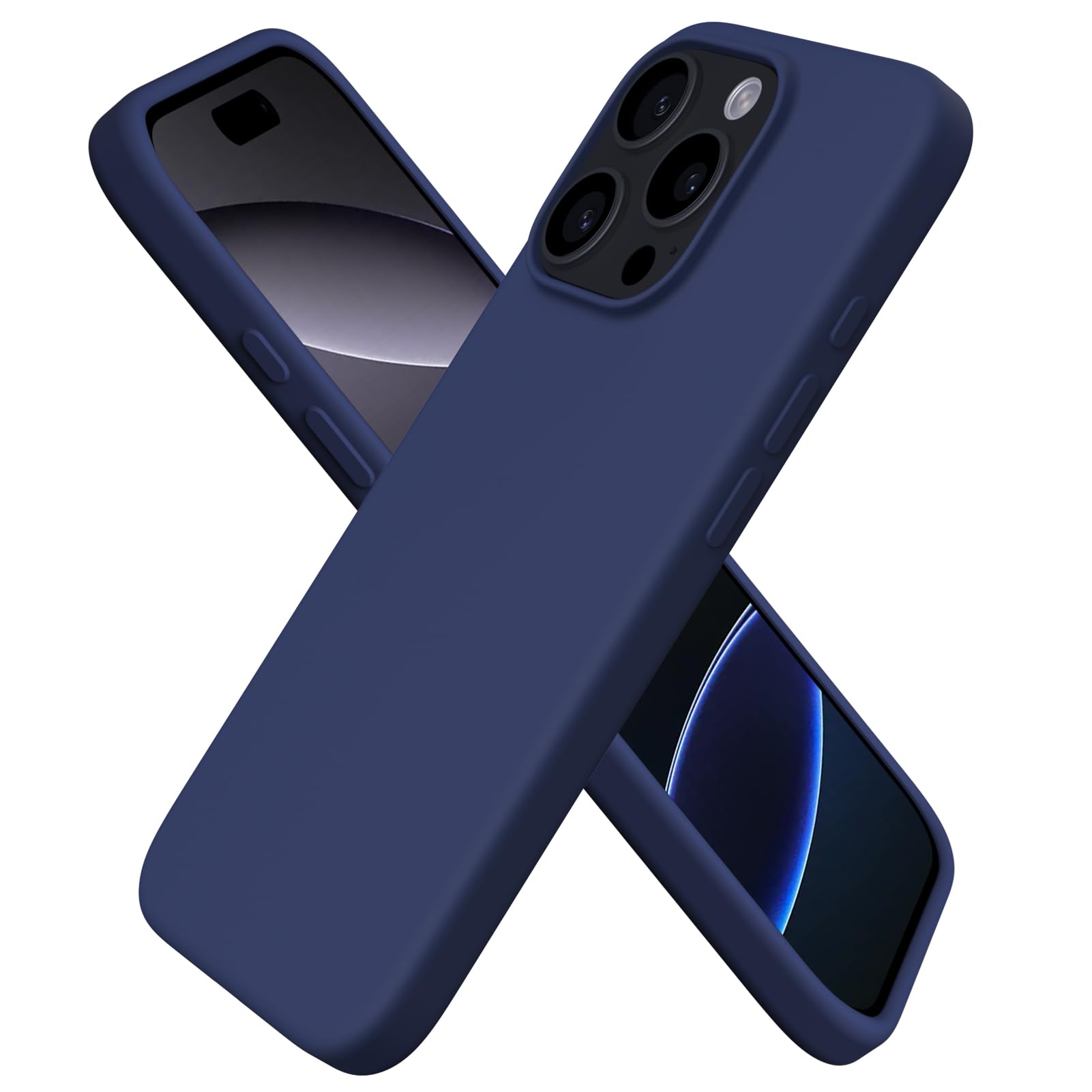ORNARTO für iPhone 16 Pro Hülle Silikon 6,3 Zoll, dünne Handyhülle iPhone 16 Pro aus flüssigem Silikon, Kratzfeste und stoßfeste Schutzhülle iPhone 16Pro Case(2024) - Dunkelmarine